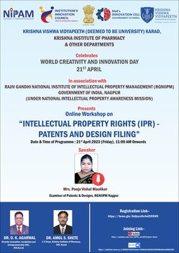 A workshop on “INTELLECTUAL PROPERTY RIGHTS (IPR) PATENTS & DESIGN FILING
