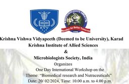 One day international workshop on: Biomedical research and nutraceuticals at KIAS on 20th Feb. 2024