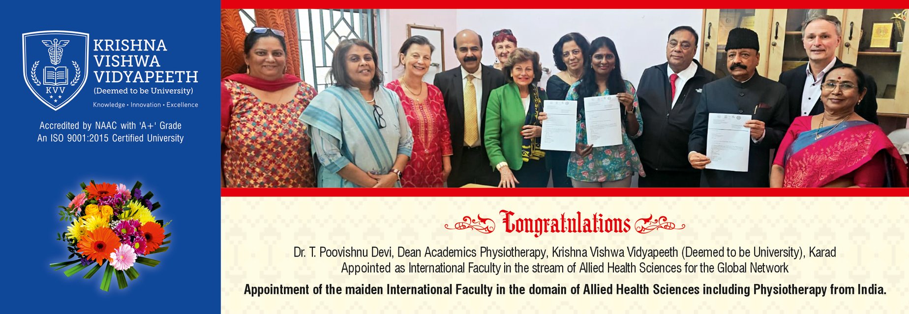 Dr. T. Poovishnu Devi appointed As International Faculty in the stream of Allied Health Sciences for the Global Network