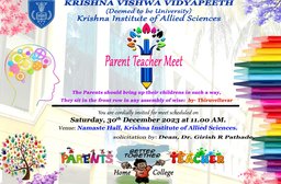 Parent-Teacher Meet at Krishna Institute of Allied Sciences, KVV, Karad